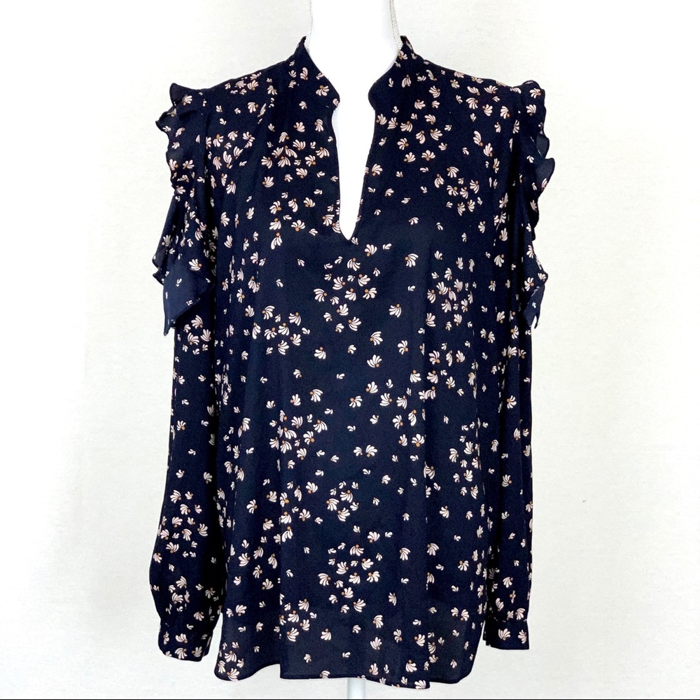 Ruffled Cold Shoulder Top